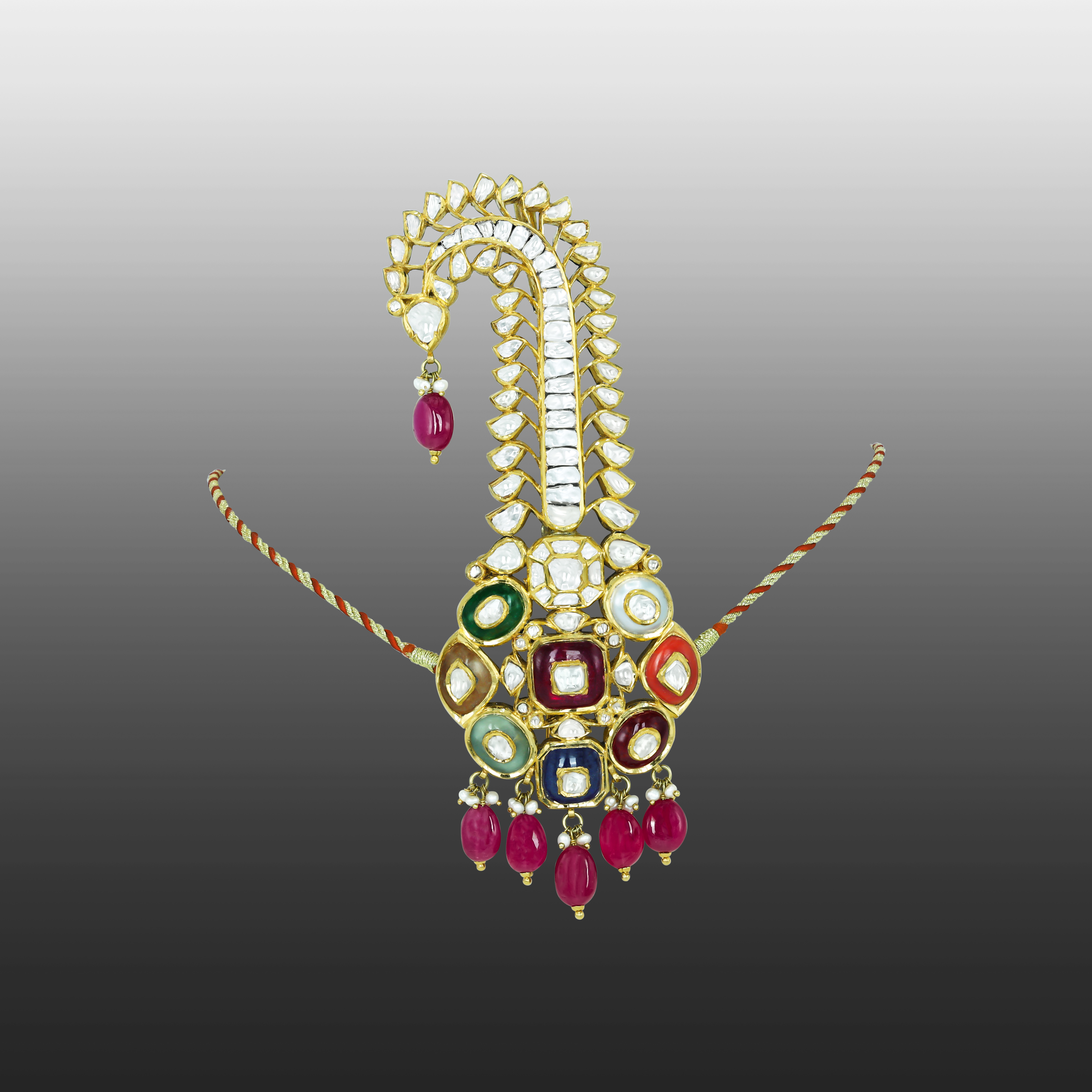 Navratan Kalangi with Vibrant Gems in Traditional Design
